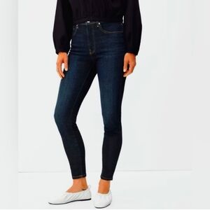 NWT EVERLANE HIGH RISE DARK INDIGO SKINNY JEANS 24 Tall